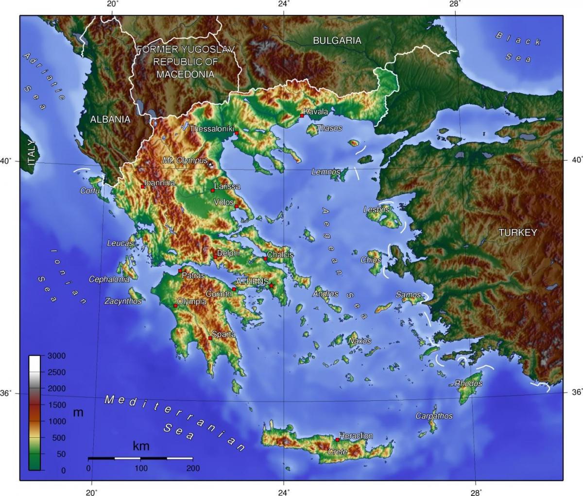 اليونان خريطة شكل الأرض