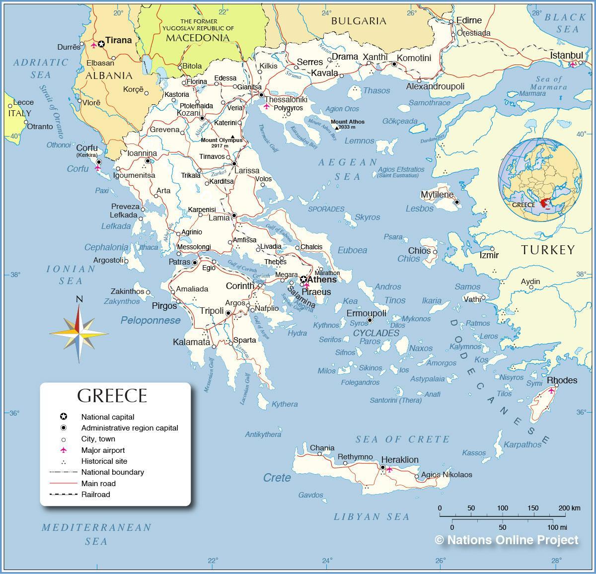 اليونان الخريطة الإدارية