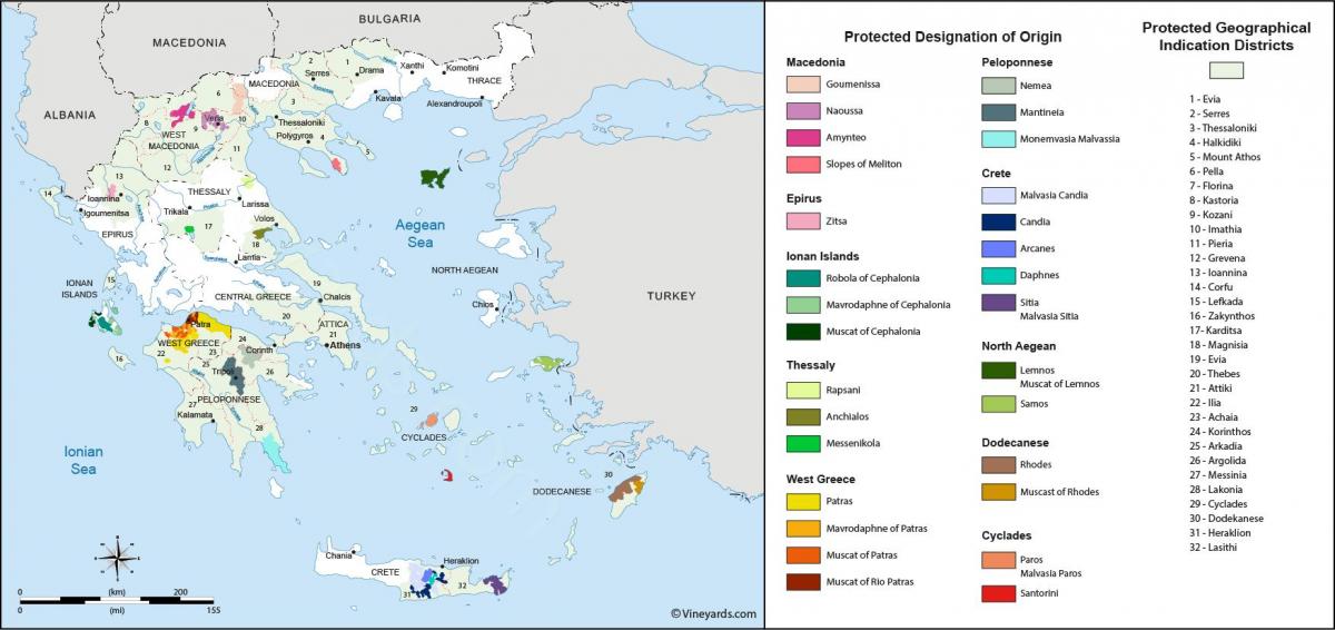 اليونان الكروم خريطة