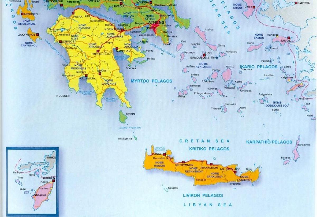 خريطة جنوب اليونان